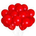 Treasures Gifted Matte Red Balloons 12 Inch - Bulk 36 Pack with Ribbon