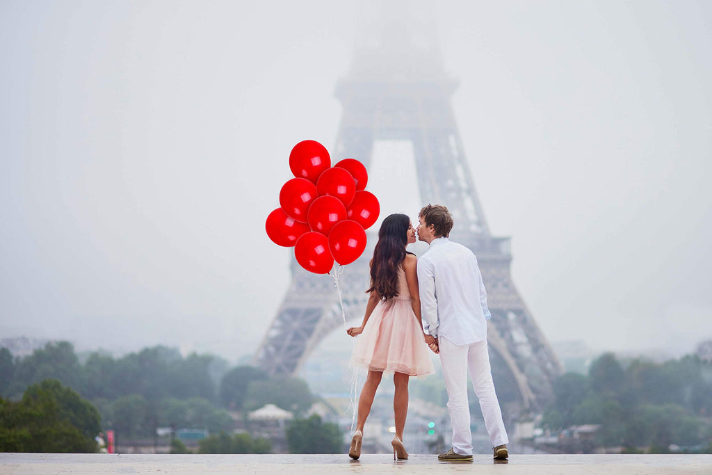 Treasures Gifted Matte Red Balloons 12 Inch - Bulk 36 Pack with Ribbon