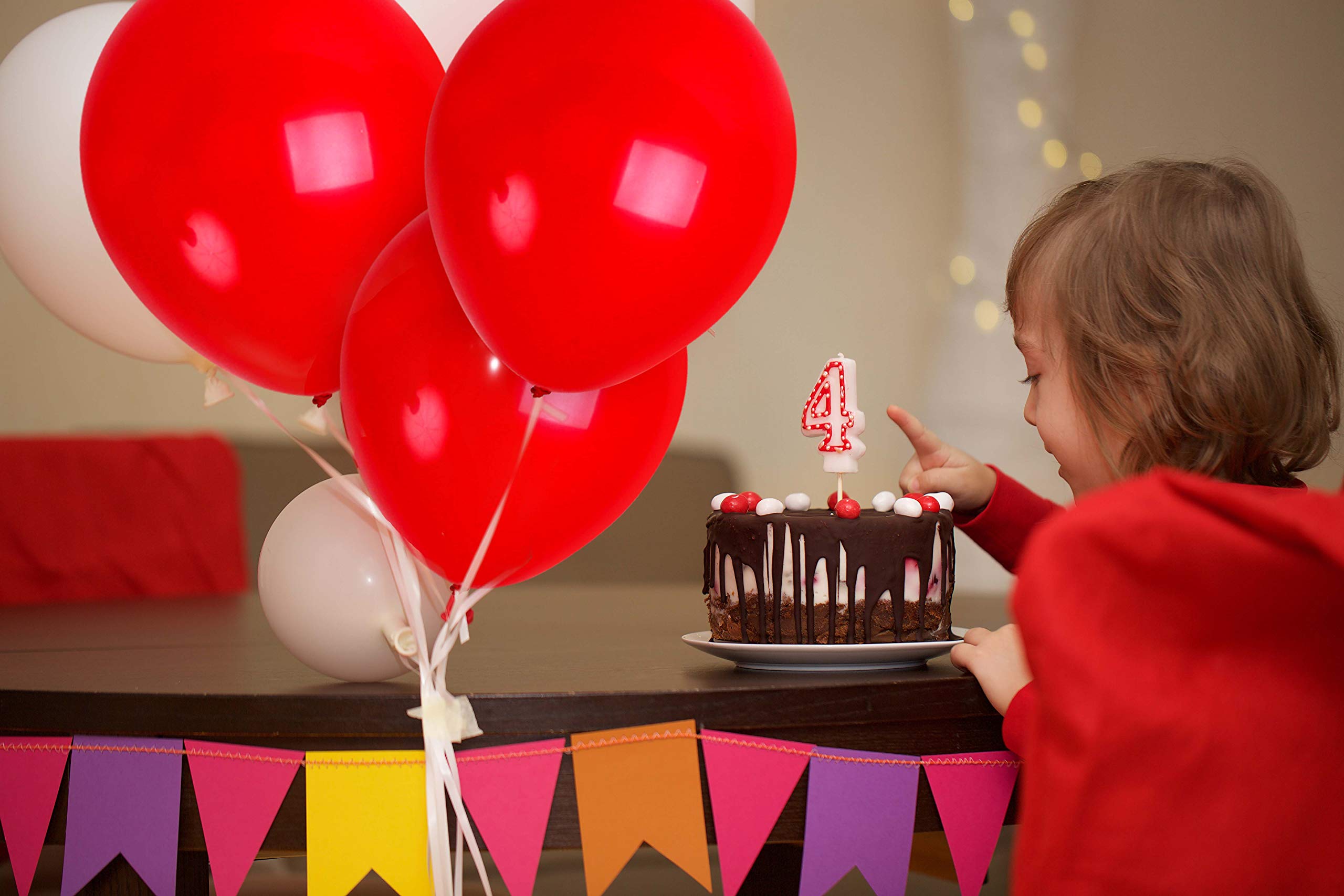 Treasures Gifted Matte Red Balloons 12 Inch - Bulk 36 Pack with Ribbon