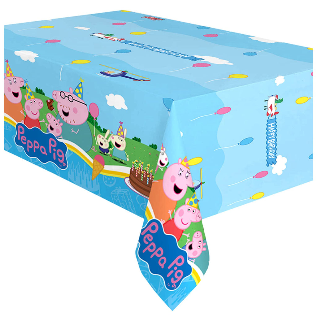 Treasures Gifted Peppa Pig Birthday Tablecloth - Large 54x108 Inch Plastic Party Table Cover
