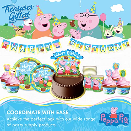 Treasures Gifted Peppa Pig Birthday Tablecloth - Large 54x108 Inch Plastic Party Table Cover
