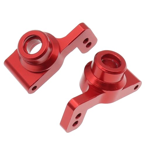 Treehobby Aluminum Steering Cup, C Seat & Rear Hub Set for WLtoys 1/14 144001 144002 1/12 124016 RC Car (6PCS, Red)