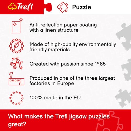 Trefl Panorama Fluffy Team 500 Piece Jigsaw Puzzle – 26x9 Inch Panoramic Puzzle with Cats in Hats