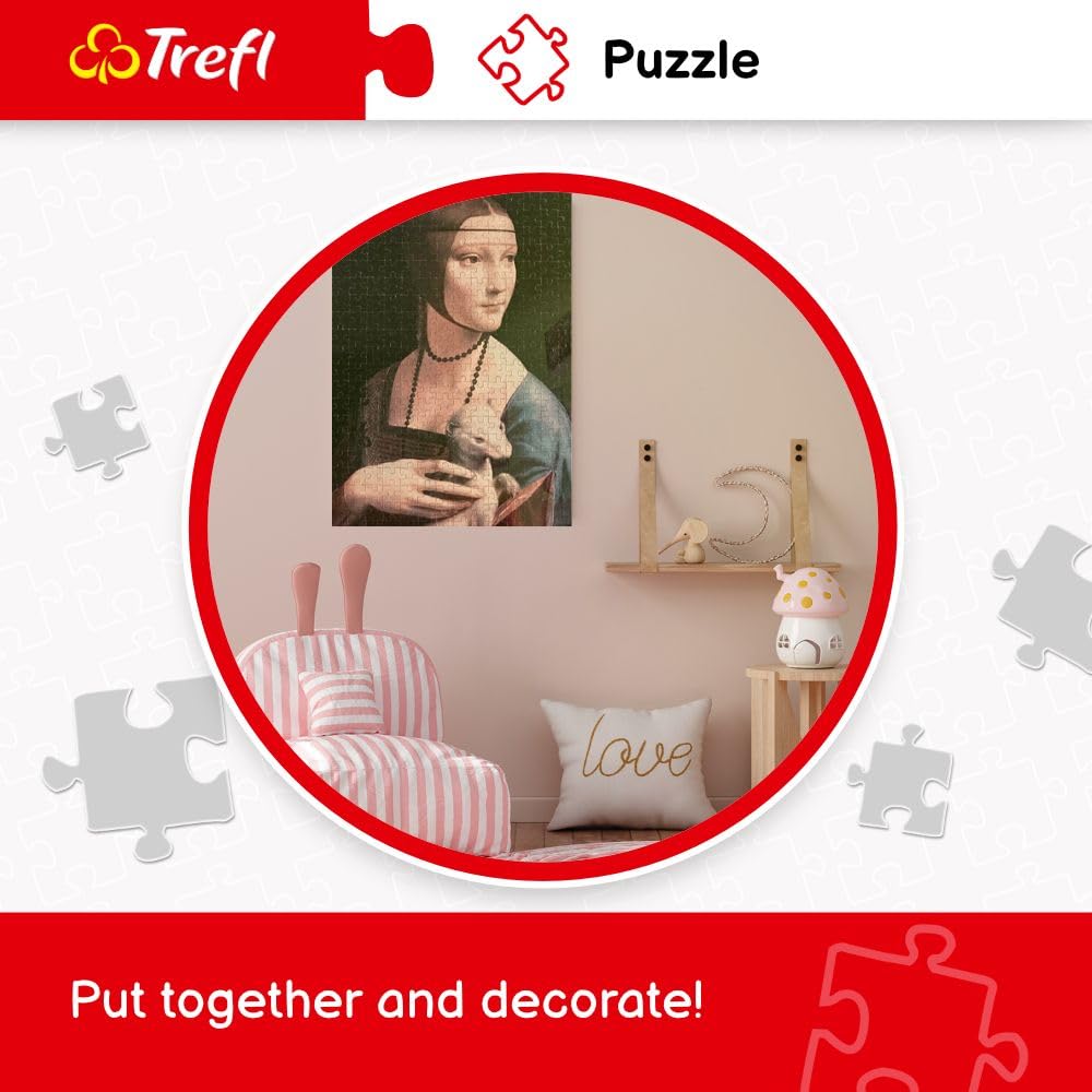 Trefl Panorama Fluffy Team 500 Piece Jigsaw Puzzle – 26x9 Inch Panoramic Puzzle with Cats in Hats