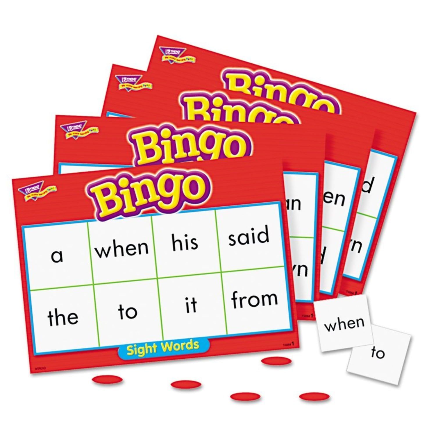 TREND Sight Words Level 1 Bingo Game – 36 Cards, 264 Chips, 6 Ways to Play, Ages 5+