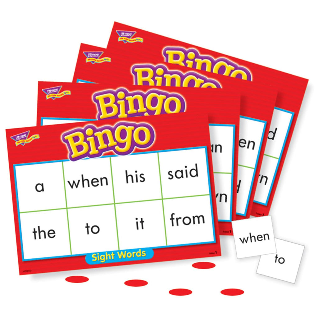 TREND Sight Words Level 1 Bingo Game – 36 Cards, 264 Chips, 6 Ways to Play, Ages 5+