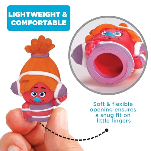 Trolls Bath Finger Puppets (10 Pack) - Waterproof PVC Characters for Pool, Beach, Bath, and Playtime Education