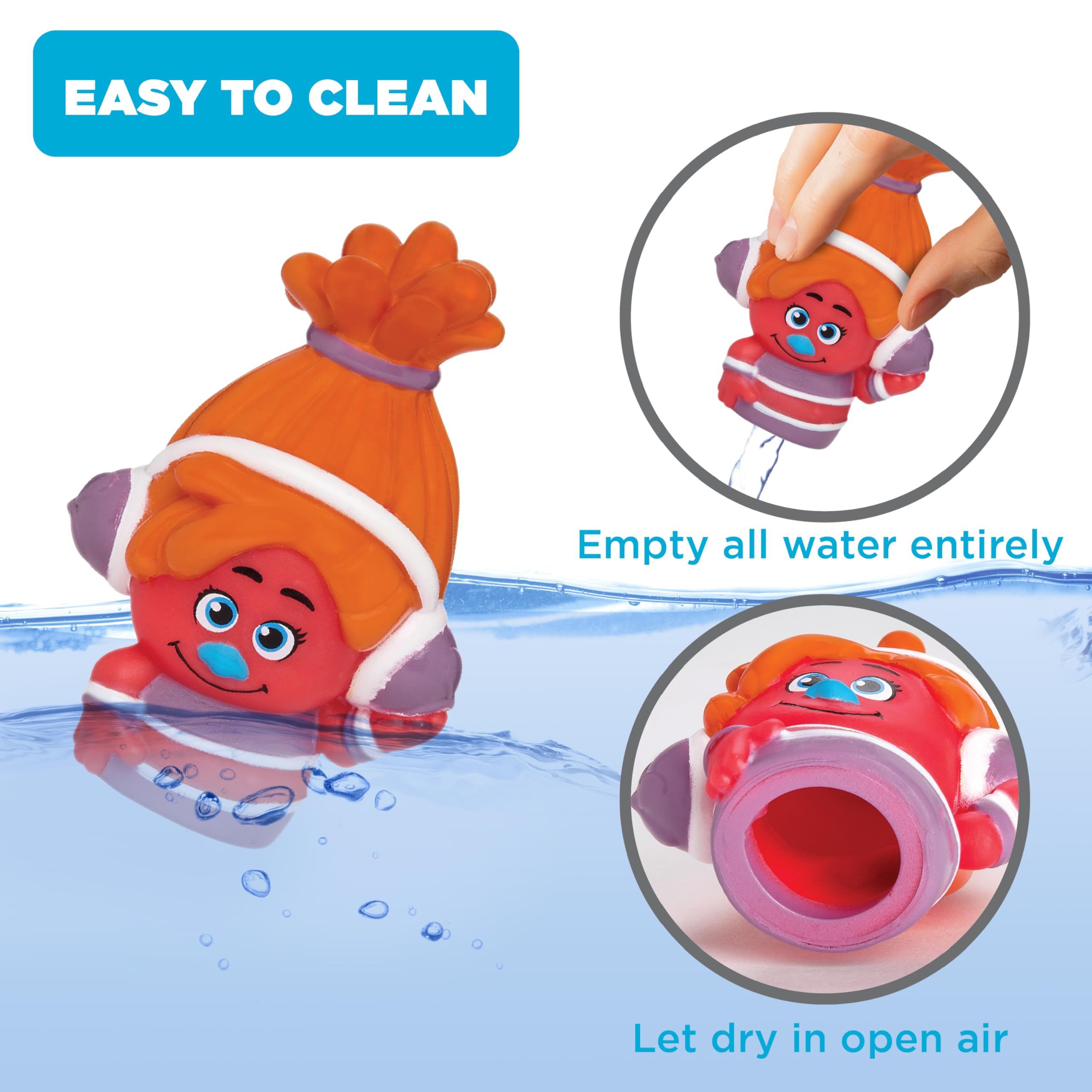 Trolls Bath Finger Puppets (10 Pack) - Waterproof PVC Characters for Pool, Beach, Bath, and Playtime Education