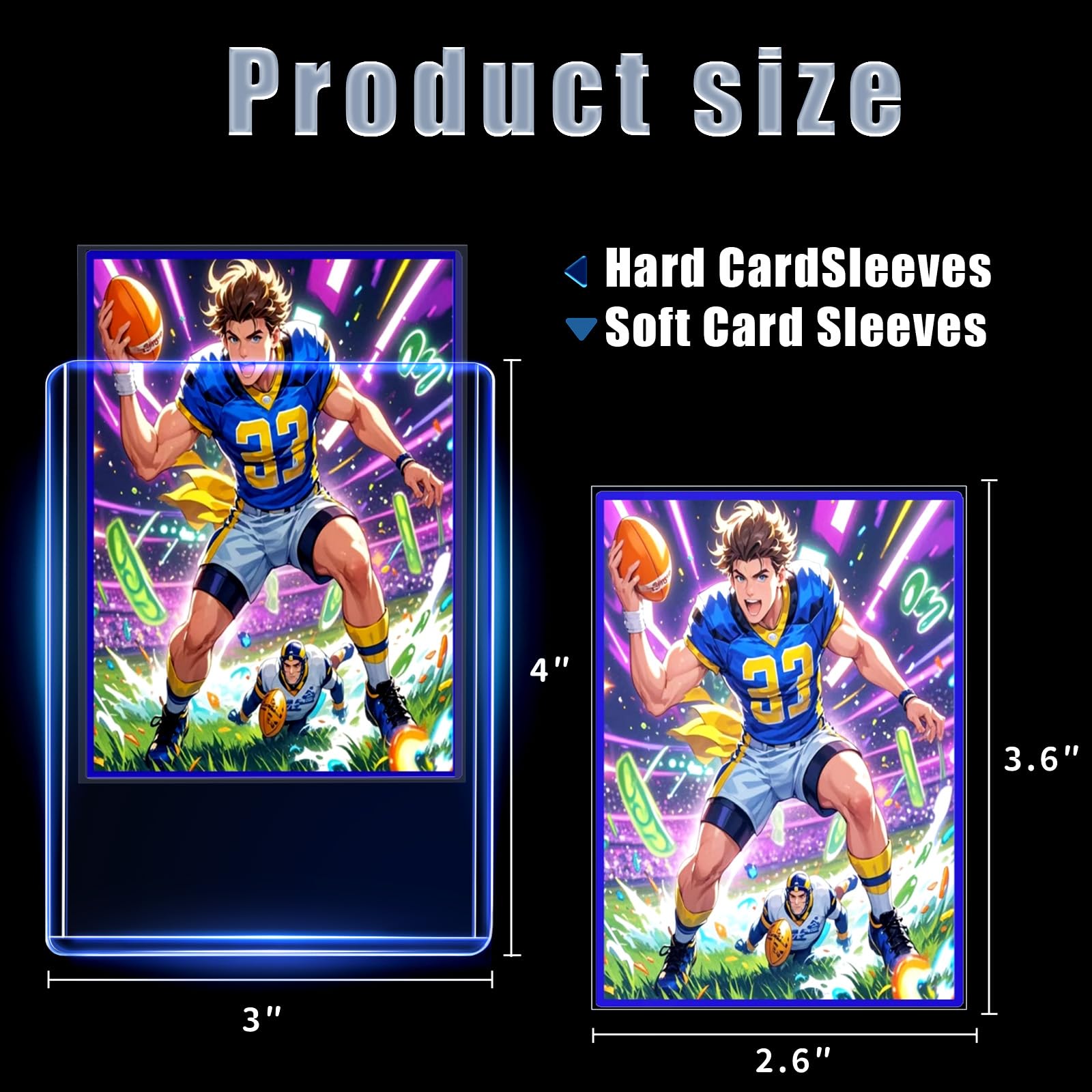 TRUGQ 200-Pack Card Protectors: 100 Rigid Toploaders & 100 Soft Sleeves, 3x4 Inch Clear Plastic for Sports & Game Cards