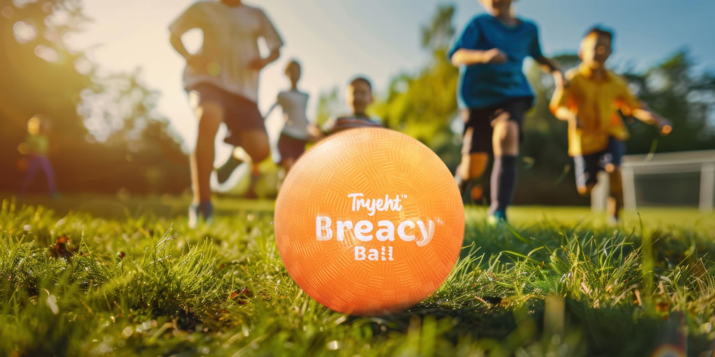 Tryeht Self-Inflating Ball 5 Inch – No Pump Needed, Orange Rubber, High Bounce, Portable