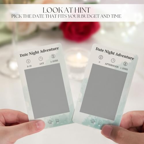 Tryuunion 40 Scratch Off Date Night Cards for Couples – Mystery Date Game with Time & Budget Info, Gift for Anniversaries, Bridal Showers, Engagements