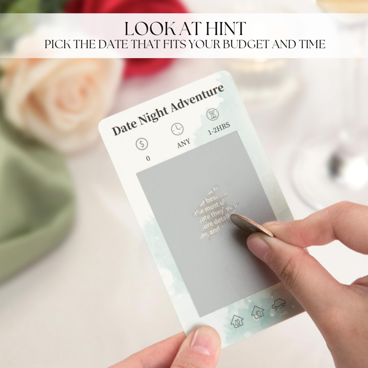 Tryuunion 40 Scratch Off Date Night Cards for Couples – Mystery Date Game with Time & Budget Info, Gift for Anniversaries, Bridal Showers, Engagements