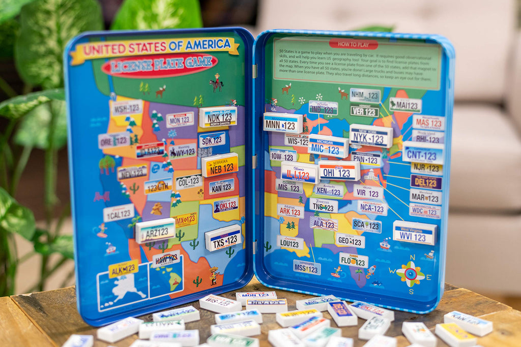 TS Shure License Plate Game Magnetic Activity Tin – Travel-Friendly Foam Magnet Set