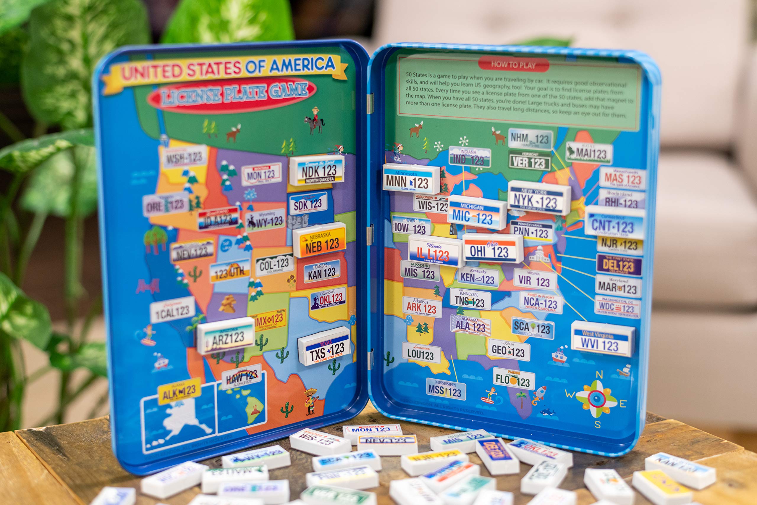TS Shure License Plate Game Magnetic Activity Tin – Travel-Friendly Foam Magnet Set