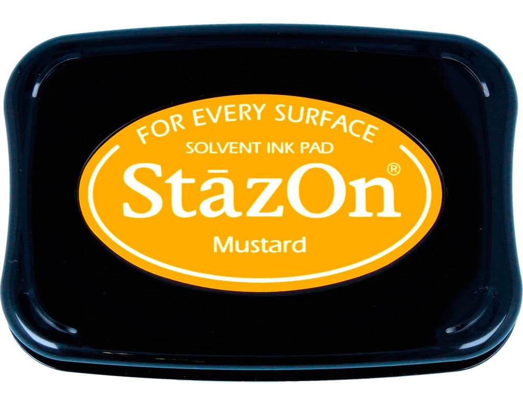 Tsukineko StazOn Stamp Pad Yellow – Solvent-Based Ink for Non-Porous Surfaces