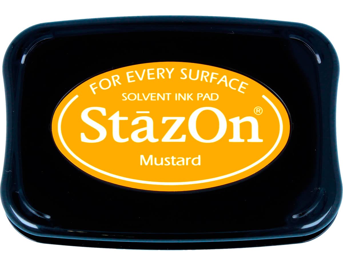 Tsukineko StazOn Stamp Pad Yellow – Solvent-Based Ink for Non-Porous Surfaces