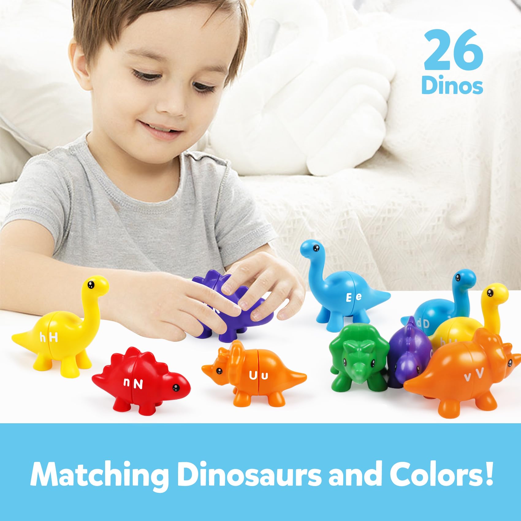 TSYAN Dinosaur Letter Matching Toy - Alphabet Learning for Toddlers