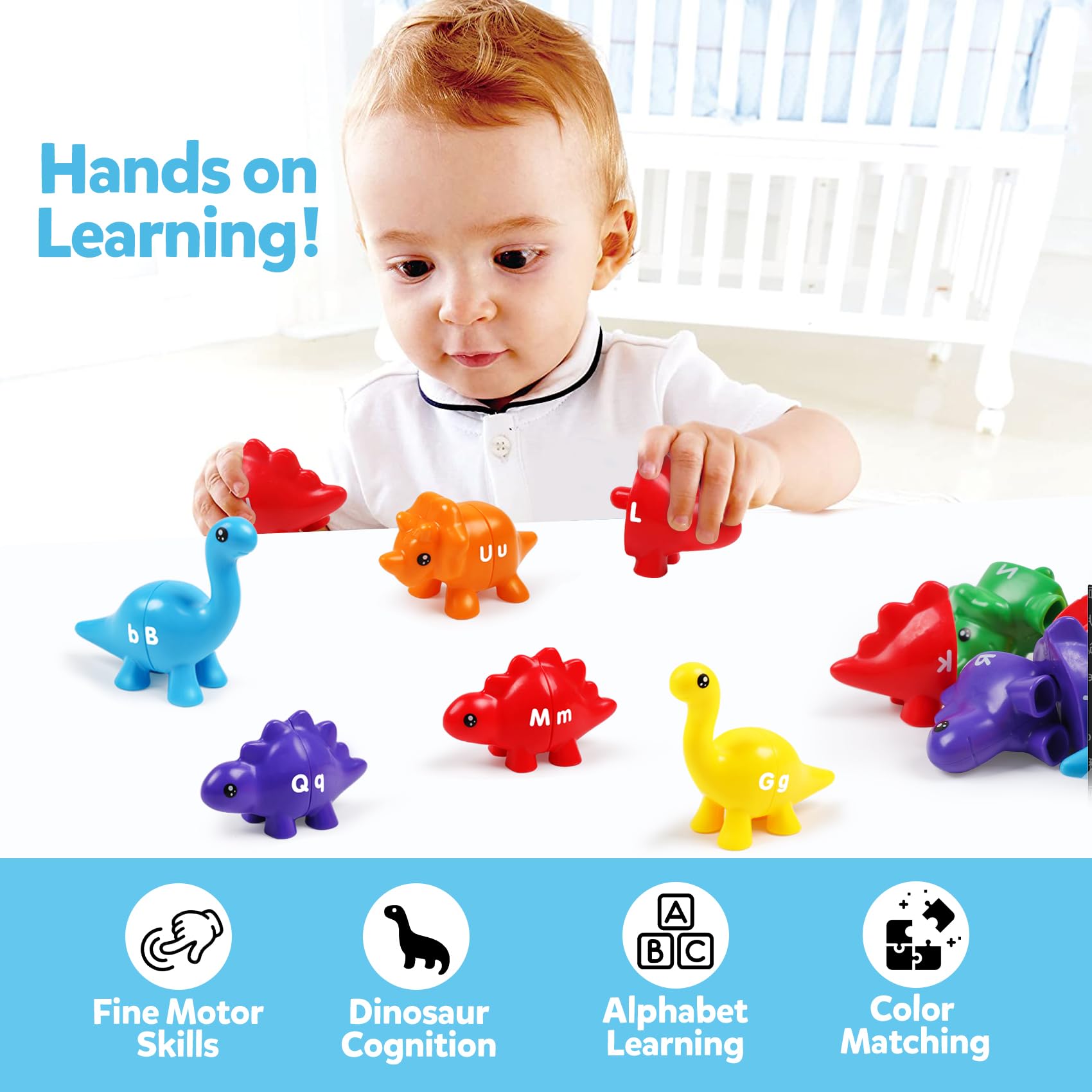TSYAN Dinosaur Letter Matching Toy - Alphabet Learning for Toddlers