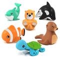 Tub Works Marine Mold-Free Bath Toys 6-Pack – Sealed No-Hole Design for Baby & Toddler Bath Fun