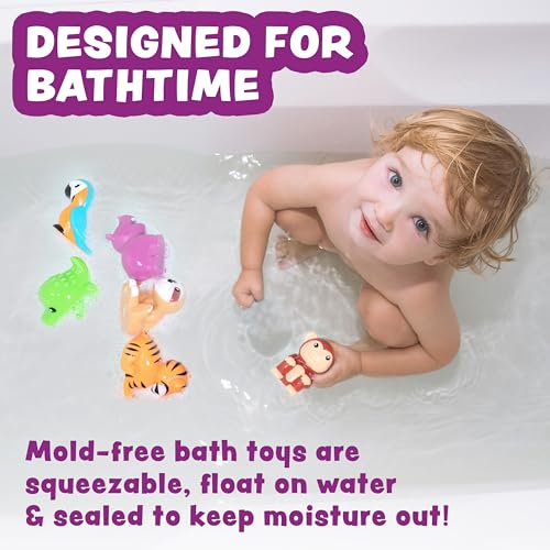 Tub Works Rainforest Mold Free Bath Toys: Sealed, No-Hole Design for Safe Bathtime Fun