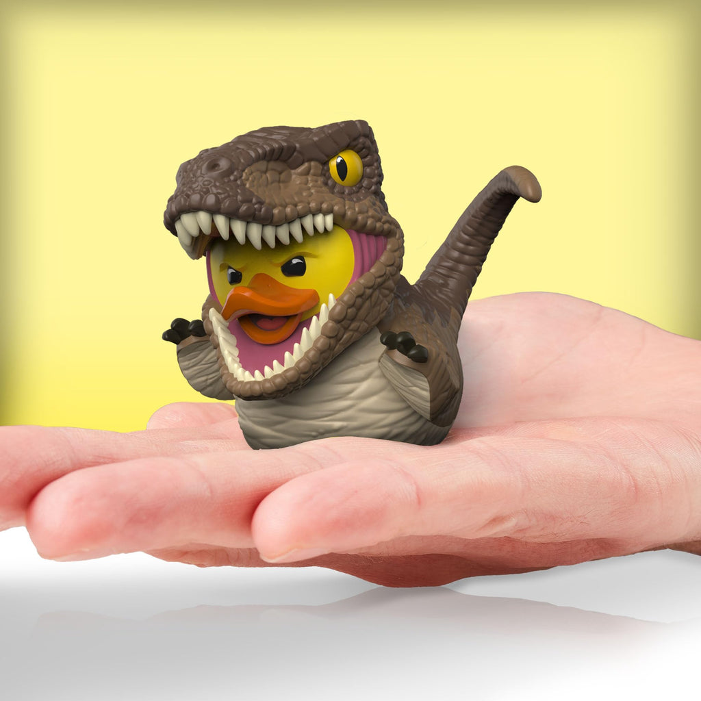 TUBBZ Mini Jurassic World Rebirth Velociraptor Cosplaying Duck Vinyl Figure - 2 in. Collectible