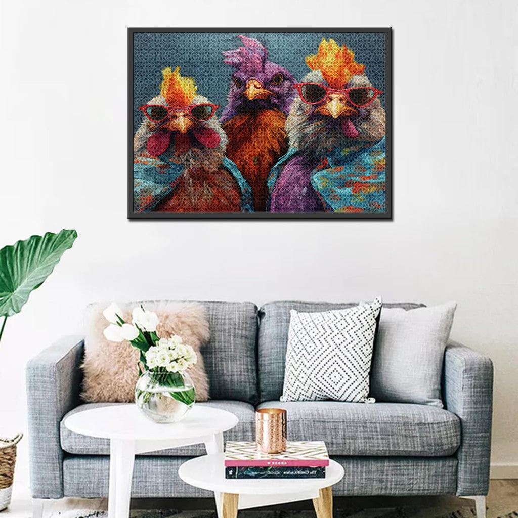 Tucocoo 1000 Piece Jigsaw Puzzle – Rustic Chickens Portrait for Adults, 27x20 Inches Finished Size