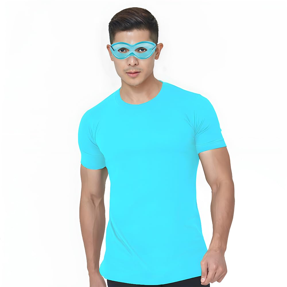 Turquoise Super Hero Fabric Eye Mask – 2.87" x 8.25" – Reusable Costume Mask by Amscan