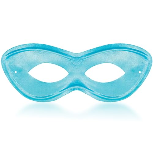 Turquoise Super Hero Fabric Eye Mask – 2.87" x 8.25" – Reusable Costume Mask by Amscan