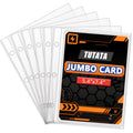 tutata Jumbo Card Sleeves 50 Pack – 3-Hole Binder Refill Pages for Oversized Cards (5.5x7.6 Inch Pockets)
