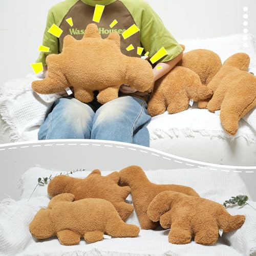 TVVPGG 15-Inch Dino Nugget Pillow – Ultra-Soft Chicken Nugget Plush for Kids and Adults