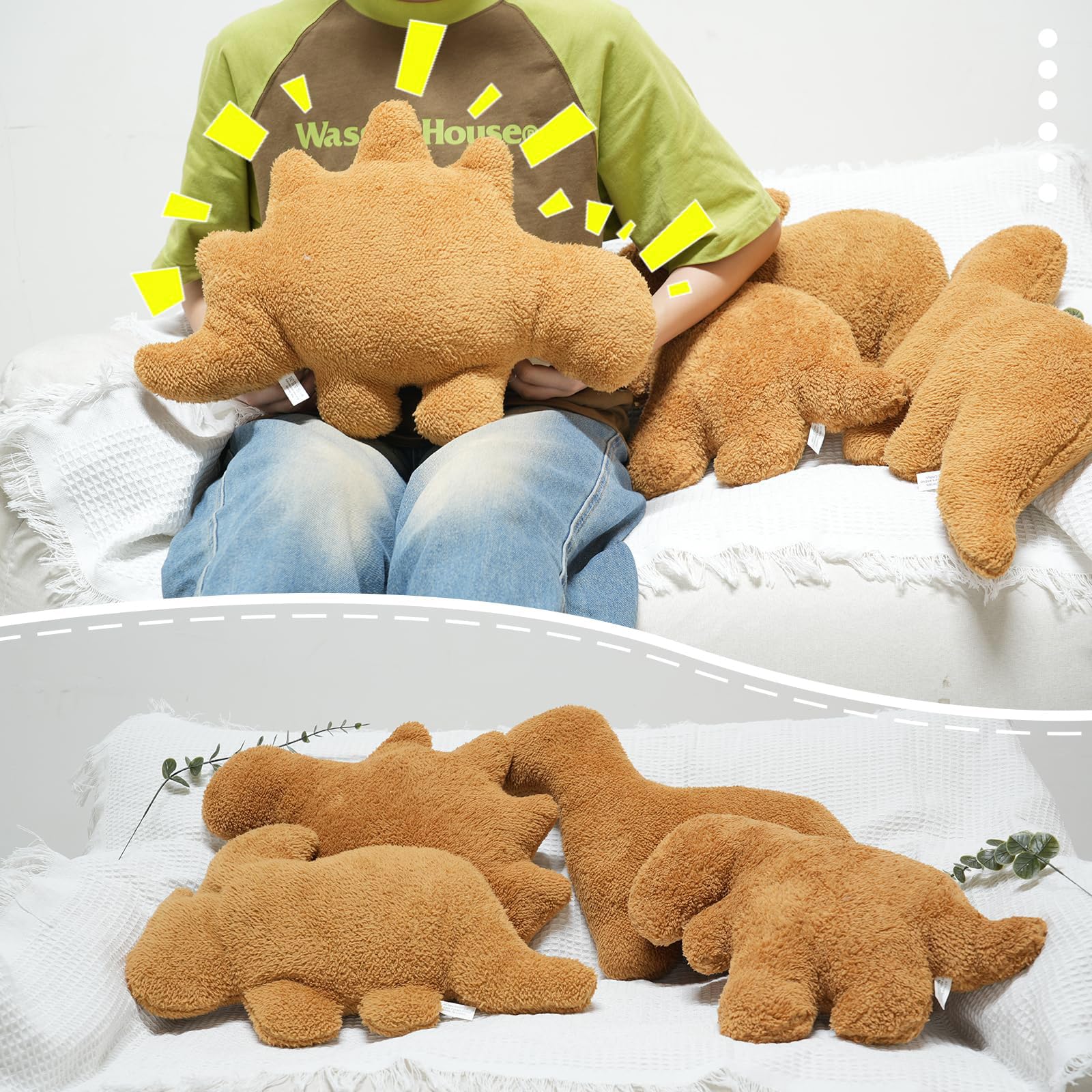 TVVPGG 15-Inch Dino Nugget Pillow – Ultra-Soft Chicken Nugget Plush for Kids and Adults