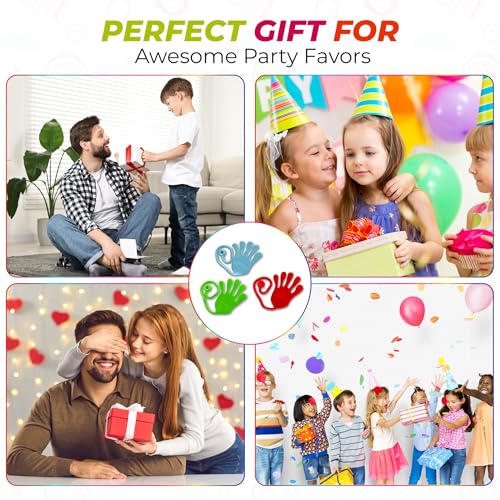 TwCare Jumbo Giant Sticky Hands 4-Pack – 12-Inch Stretchy Silicone Stress Relief Toys for Kids and Adults, Party Favors, Classroom Prizes