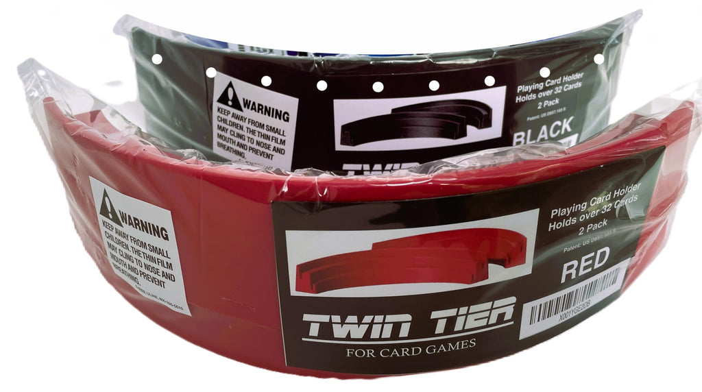 Twin Tier Premier Card Holder Set of 2 – Holds 32 Cards, Stackable, USA Made