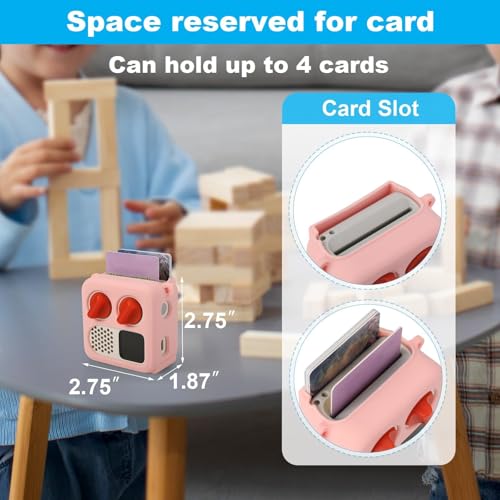 TXEsign Silicone Case Cover for Yoto Mini (2024 Edition) – Pink Protective Travel Carrying Case with Adjustable Strap