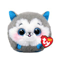 Ty Beanie Balls Slush the Husky Plush – Soft Round Toy with Blue Glitter Eyes, 10 cm