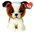 Ty Beanie Boo Hugo Bulldog Plush - 15 cm Soft Toy with Golden Glitter Eyes