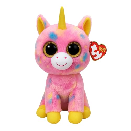 Ty Beanie Boos Fantasia Unicorn Plush – Soft Multicolor with Gold Glitter Accents