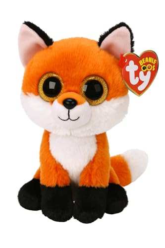 Ty Beanie Boo's Meadow the Fox Soft Toy - 15 cm Tricolour Plush with Glittering Eyes