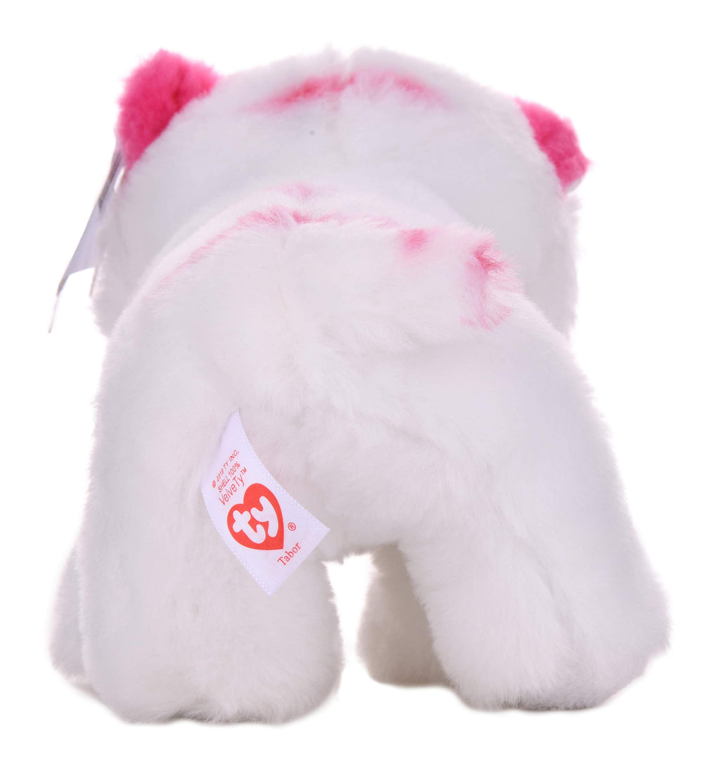Ty Tabor Pink & White Tiger Plush – 6 Inches, Soft Polyester Fiber & Plastic Pellets