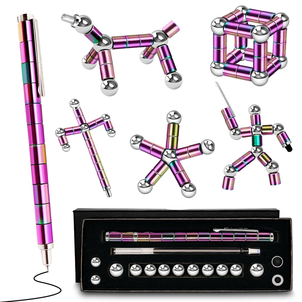 TYJHAFN Magnetic Fidget Pen – Modular Metal Stress Relief Toy & Writing Stylus for Adults