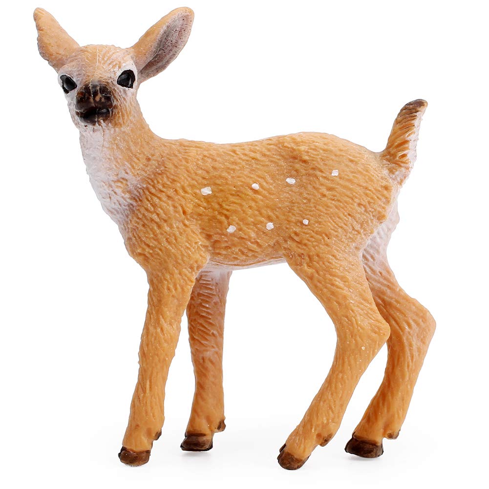 UANDME Hand-Painted Woodland Animal Figurines Set - 5 Forest Creatures for Cake Toppers, Play & Decor