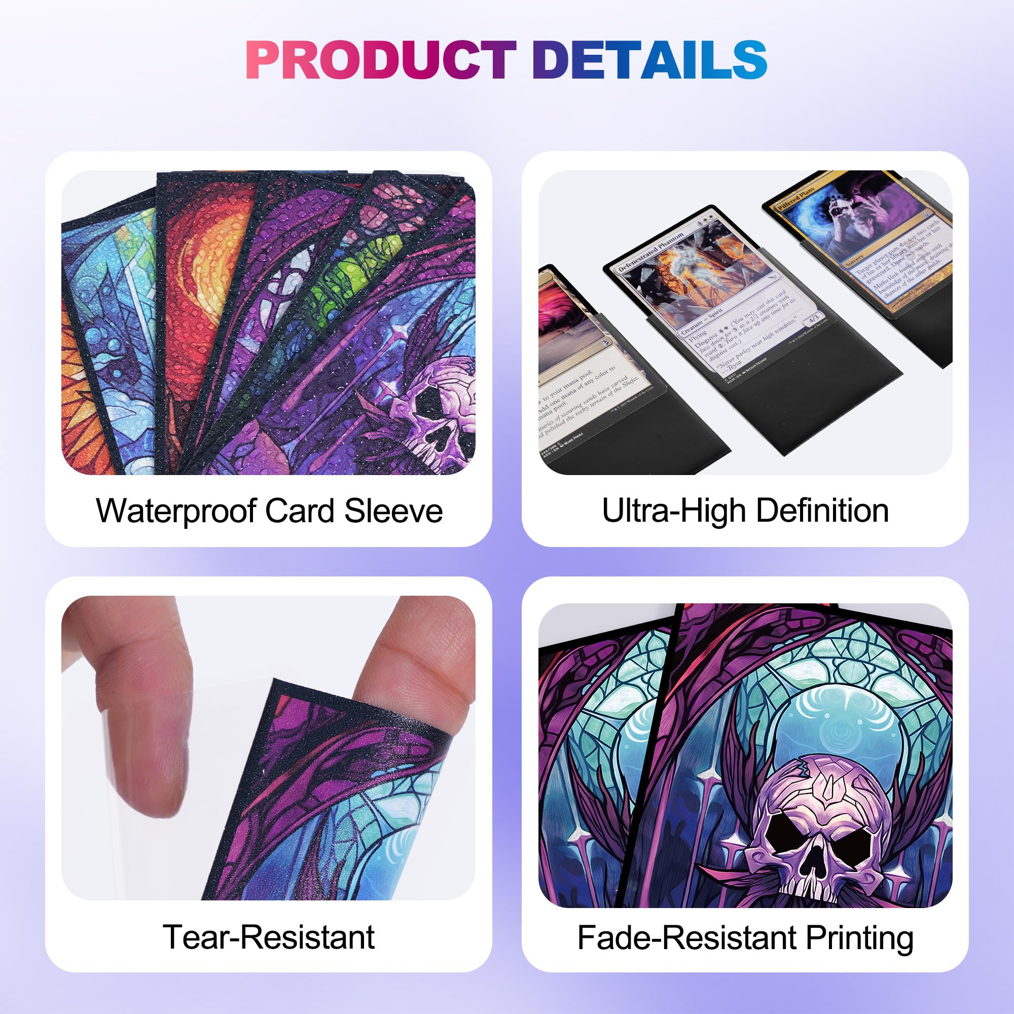 UAONO Swamp Art Card Sleeves 100-Pack - Clear Front Matte Back Deck Protectors for MTG & TCG