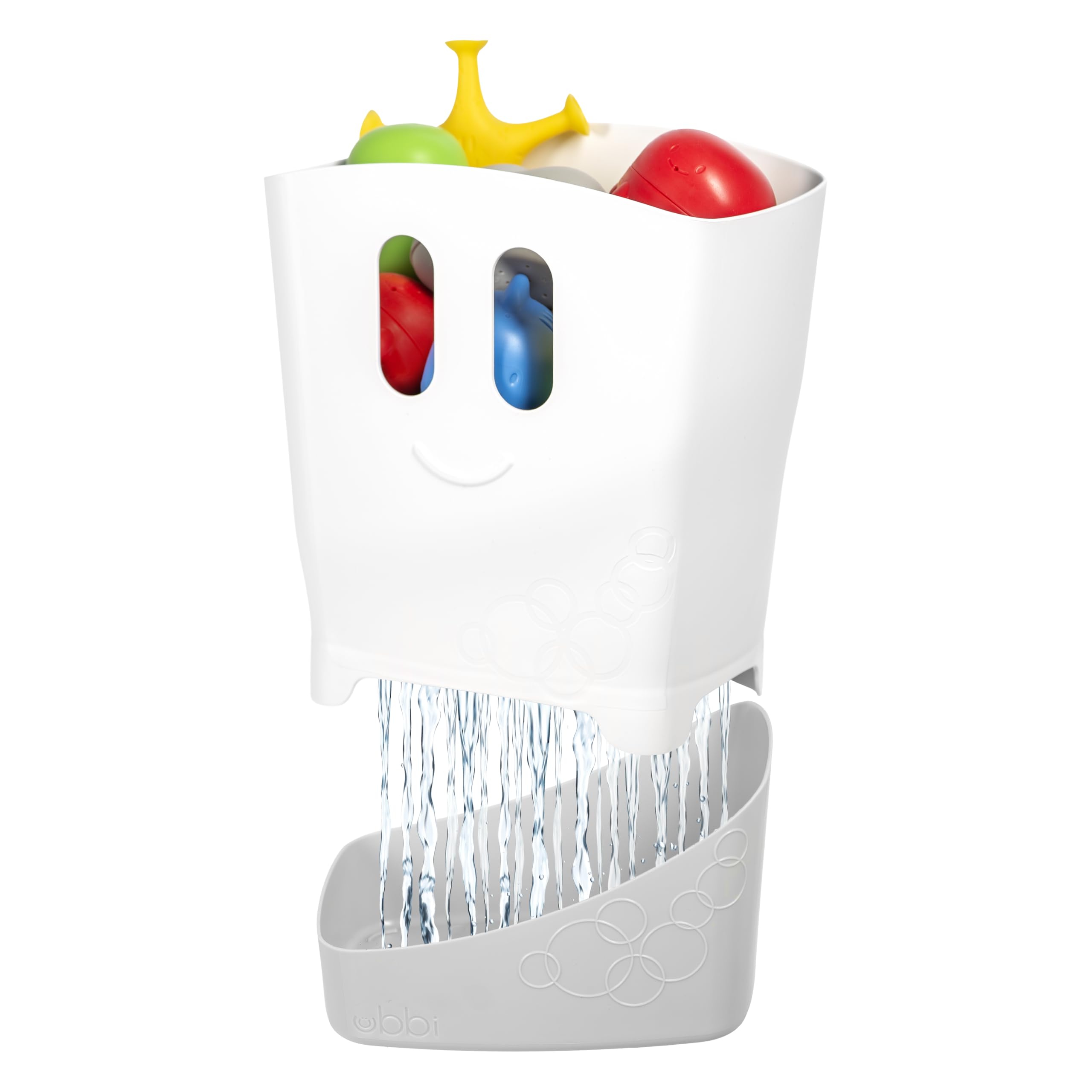 Ubbi Freestanding Bath Toy Organizer with Removable Drying Rack and Scoop, Gray
