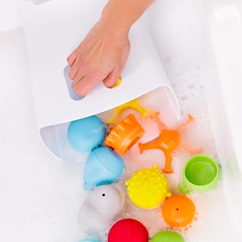 Ubbi Freestanding Bath Toy Organizer with Removable Drying Rack and Scoop, Gray