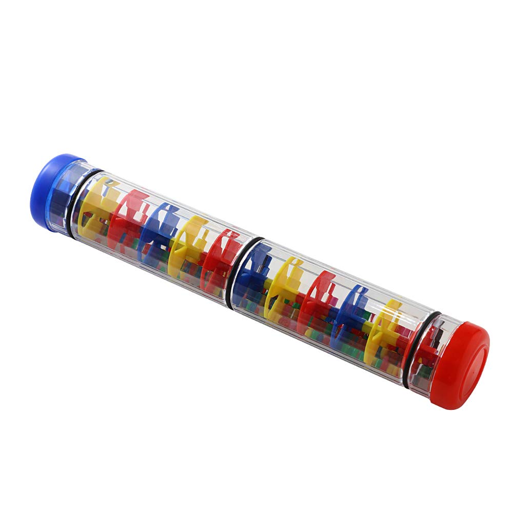 Ubblove 12-Inch Plastic Rainstick Rattle for Babies – Multicolor Sensory Toy with Beads