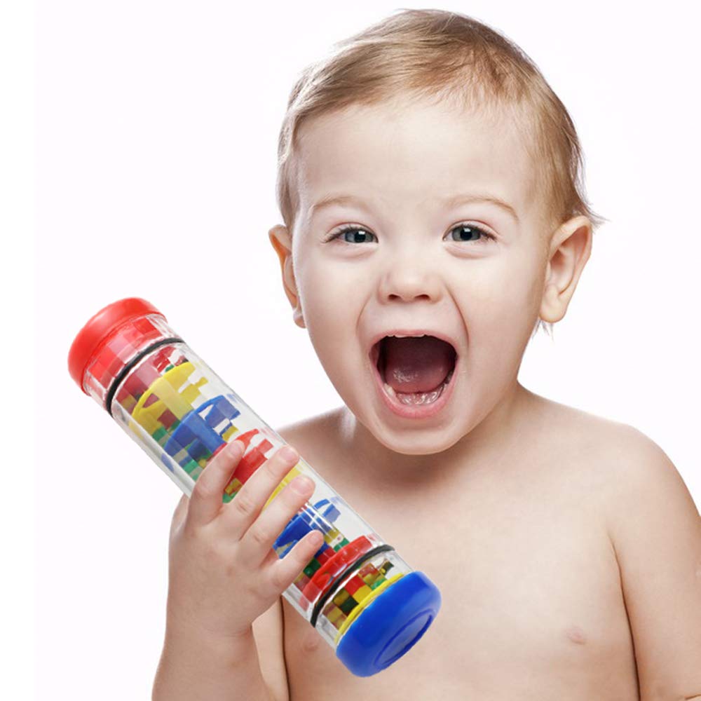 Ubblove 12-Inch Plastic Rainstick Rattle for Babies – Multicolor Sensory Toy with Beads