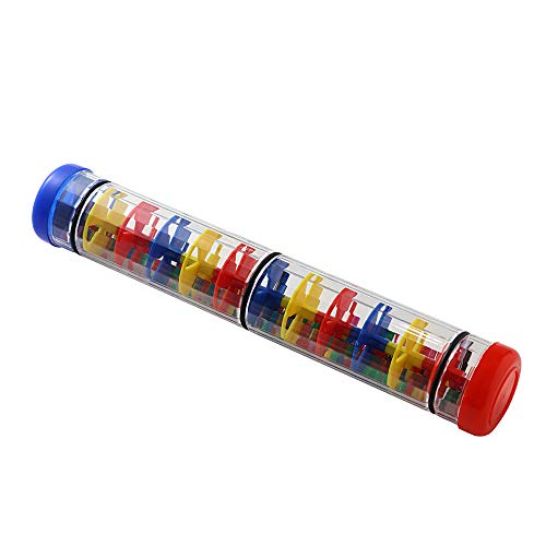 Ubblove 12-Inch Plastic Rainstick Rattle for Babies – Multicolor Sensory Toy with Beads