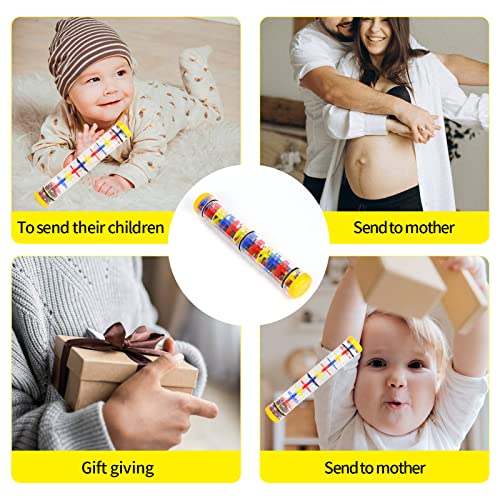 Ubblove 12 Inch Rainmaker Stick – Yellow Sensory Toy for Toddlers Ages 3+