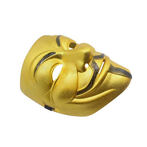 Udekit V for Vendetta Hacker Mask – Movie Accurate Adjustable PVC Cosplay Mask for Adults and Kids