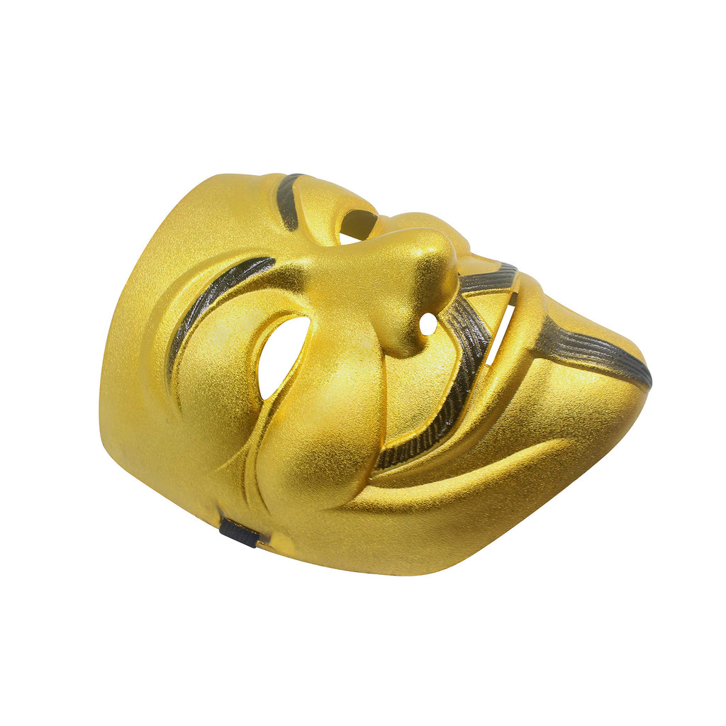 Udekit V for Vendetta Hacker Mask – Movie Accurate Adjustable PVC Cosplay Mask for Adults and Kids